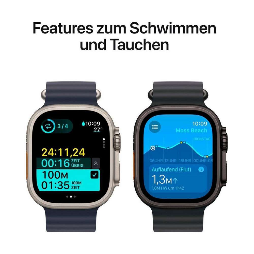 Apple Watch Ultra 2 49mm Titan Schwarz GPS + Cellular Trail Loop schwarz M/L Schwarz