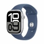 Apple Watch Series 10 (GPS + Cellular) 46mm Aluminium silber/blau(Denim) M/L Silber/Blau (Denim)