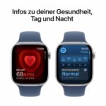 Apple Watch Series 10 (GPS + Cellular) 46mm Aluminium silber/blau(Denim) M/L Silber/Blau (Denim)