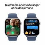 Apple Watch Series 10 (GPS + Cellular) 46mm Aluminium silber/blau(Denim) M/L Silber/Blau (Denim)