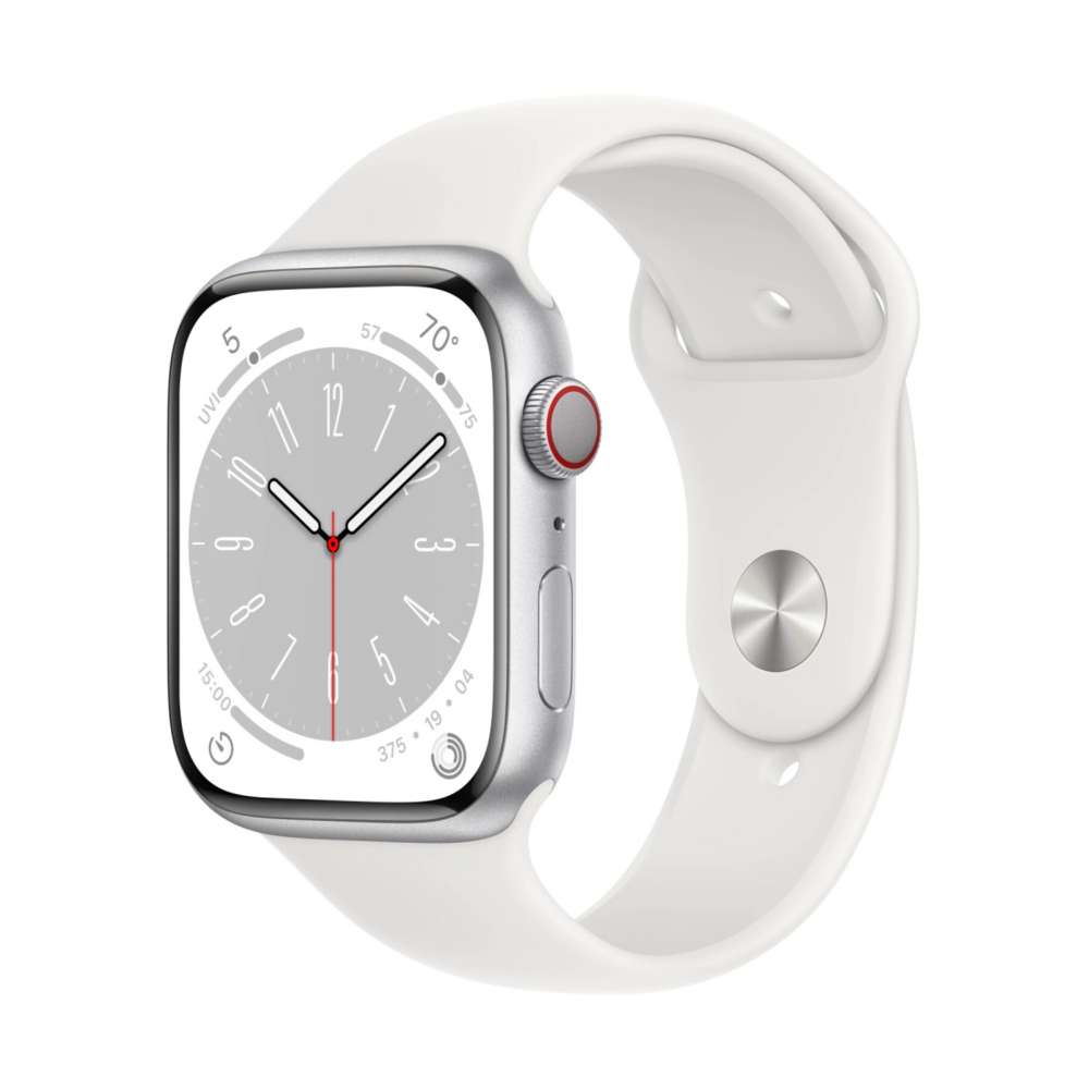 Apple Watch Series 8 (GPS + Cellular) 45mm Aluminium silber/ weiß silber/weiß