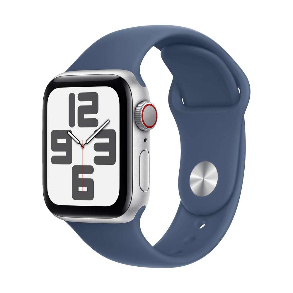 Apple Watch SE (2.Gen) GPS + Cellular 40mm Aluminium silber/blau(Denim) S/M (2024) Silber/Blau (Denim)