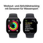 Apple Watch Series 10 (GPS + Cellular) 42mm Aluminium Diamantschwarz/Schwarz S/M