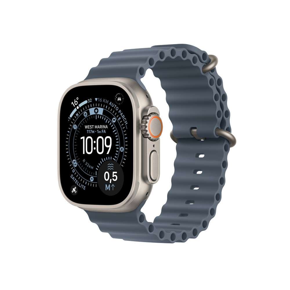 Apple Watch Ultra 3 49mm Titan Natur GPS + Cellular Ocean Armband Maritimblau